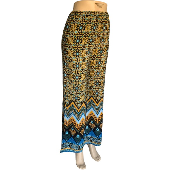 Multicolour Yellow Wide Leg Pants Size S - Picture 2 of 11